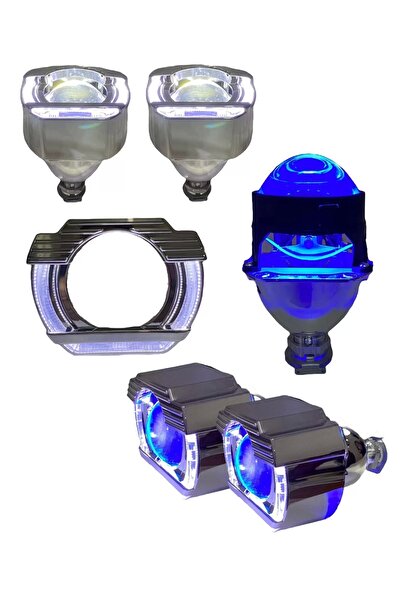 EKT 2.5 İNÇ KESİK U Bİ-XENON MERCEK BEYAZ ANGEL + RGB ŞEYTAN GÖZ