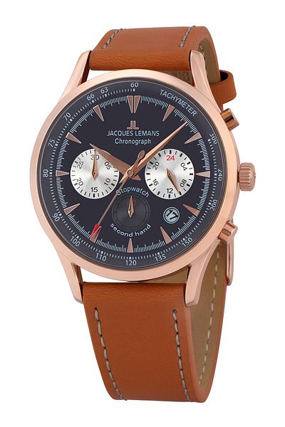 Jacques Lemans Ανδρικό ρολόι Jacques Lemans 1-2068F, Quartz, 41mm, 5ATM