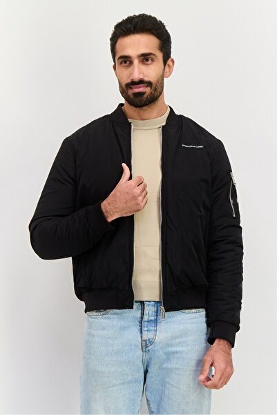 Good For Nothing Men Brand Logo Bomber Jacket, Black