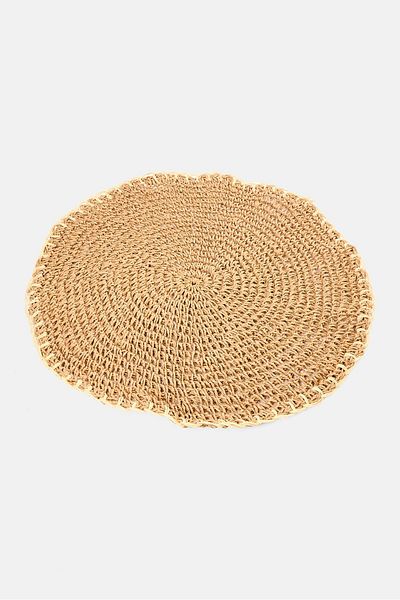Muy Mucho Round Textured Placemat 38 Cm, Tan