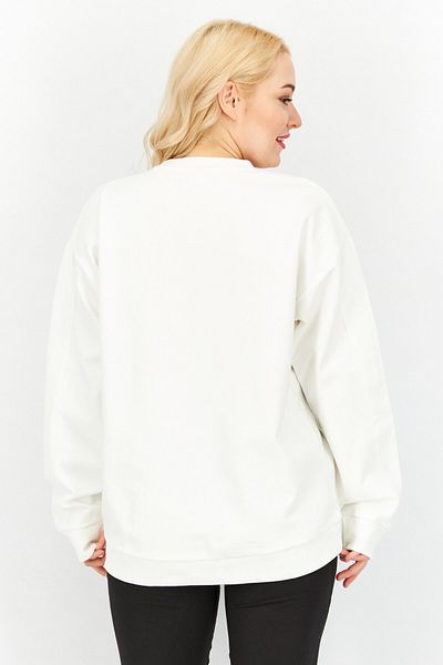 Fila Women Oversize Sportswear Fit Long Sleeve Brand Logo Sweatshirt, White