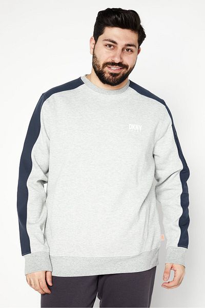 DKNY Sport Men Sportswear Fit Long Sleeves Outdoor Sweatshirt, Grey