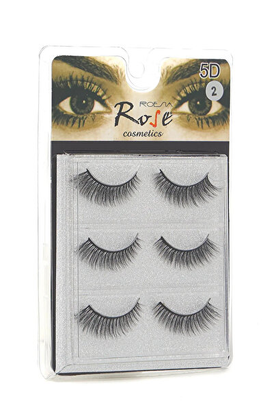 Roesia Rose 3 Çift x 5D Takma Kirpik No:2 + Aplikatörlü Kirpik Yapıştırıcısı (Siyah Renk 7 g)