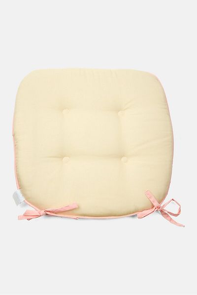 Muy Mucho Stripped Seat Cushion 44 X 44 Cm, White
