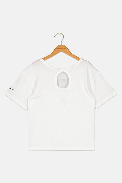 Nike Kids Girl Sportswear Fit Brand Logo Outdoor Top, White