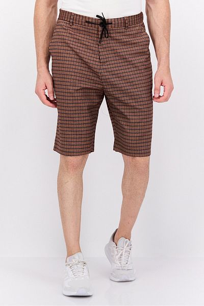 Scotch & Soda Men Loose Fit Plaid Chino Short, Brown Combo