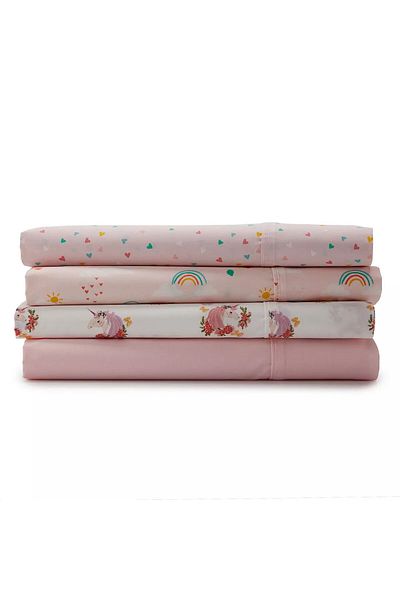 Orange Bed & Bath ملاءة أطفال | طقم أغطية سرير للأطفال من القطن بنسبة 100%، صغير، 3 قطع | 243 × 177 سم | هارتس كيدز