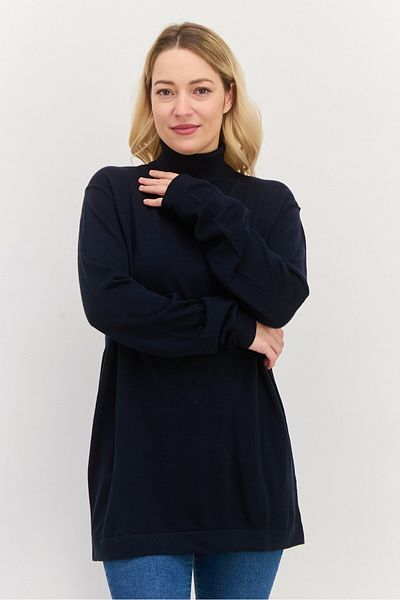 Esprit Women Turtle Neck Plain Sweater, Black