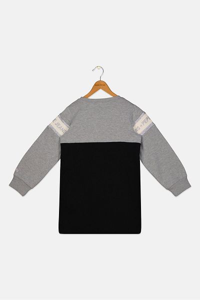 Pepe Jeans Kids Girl Brand Logo Long Sleeves Sweater Dress, Black