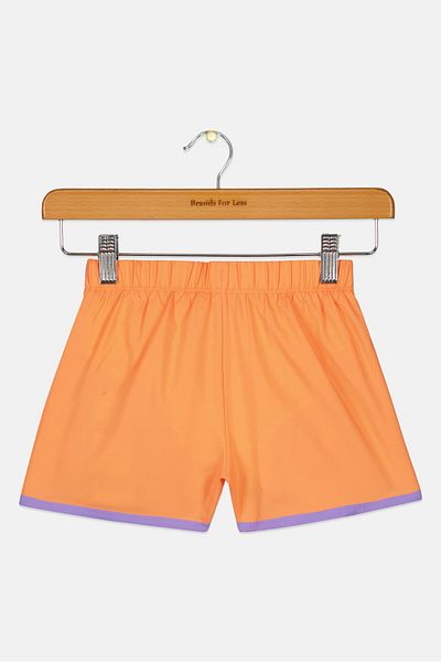 Asics Kids Girl Pull On Brand Logo Running Shorts, Coral