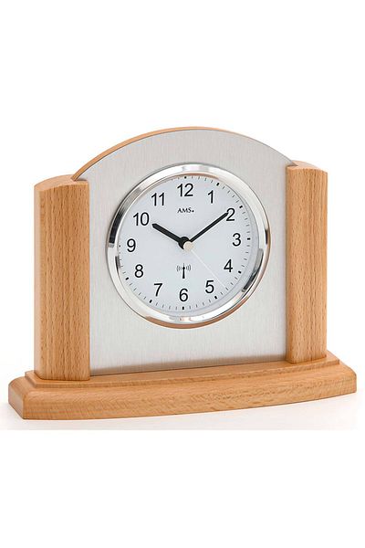AMS Table Clock AMS 5123/18, Quartz, White, Analogue, Rustic