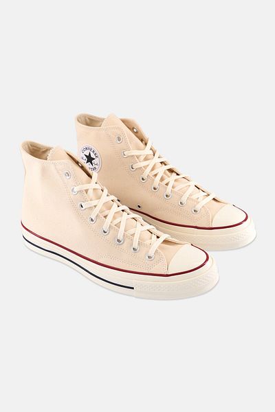 converse حذاء تشاك 70 نسائي بكعب عالٍ وأربطة، بيج