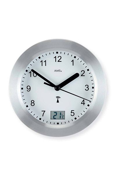 AMS Wall Clock 5923, Quartz, White, Analogue, Modern