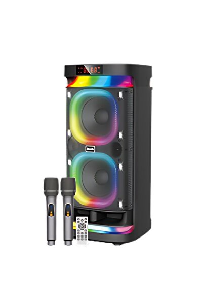 SIGHTZER ÇİFT KABLOSUZ MİKROFONLU BLUETOOTH HOPARLÖR ŞARJLI TAŞINABİLİR BÜYÜK...