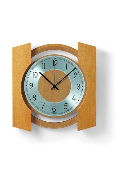 AMS Wall Clock 5869/18, Quartz, Silver, Analogue, Classic