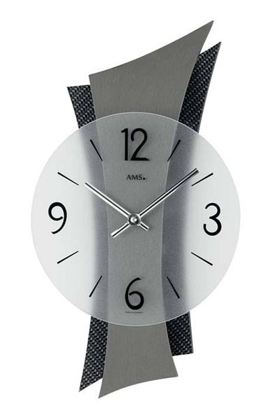 AMS Wall Clock 9400, Quartz, Transparent, Analogue, Modern