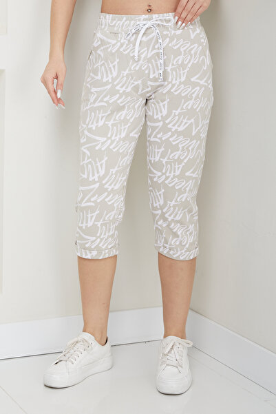 Banadamoda Kadın Desenli Penye Kapri