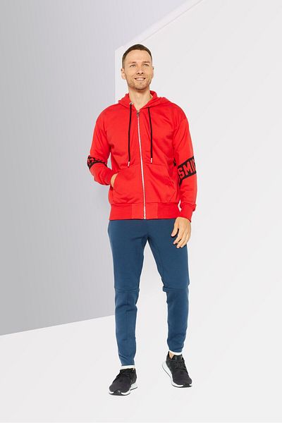 Diesel Men Hooded Long Sleeves Solid Sweatshirt, Red