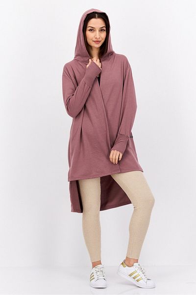 Nine West Women Hood Neck Brand Logo Cardigan, Mauve