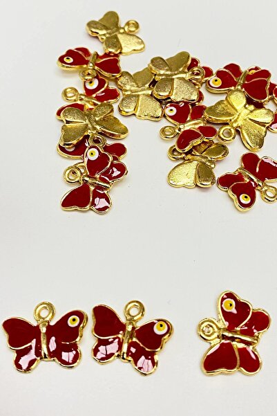 Hayalperest boncuk Μοντέλο Πεταλούδας Βουργουνδίας με Χάντρες του Κακού Μάτι ...