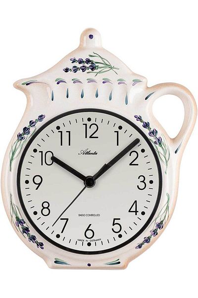Atlanta Wall Clock 6025, Quartz, White, Analogue, Modern