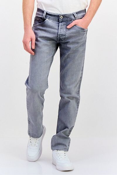 Pepe Jeans Men Regular Fit Washed Stretchable Jeans, Grey
