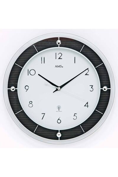 AMS Wall Clock 5854, Quartz, White, Analogue, Modern