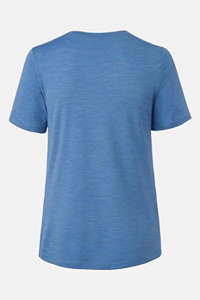 Tchibo Women Round Neck Short Sleeve Solid T shirt, Blue