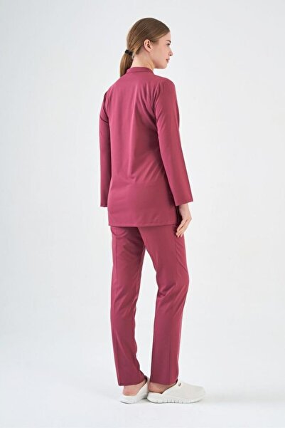 Owlet Medikal Likralı Koyu Pembe Tunik Boy Takım