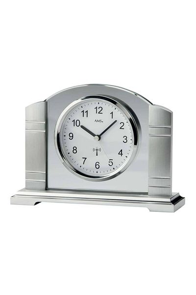 AMS Table Clock AMS 5142, Quartz, White, Analogue, Modern