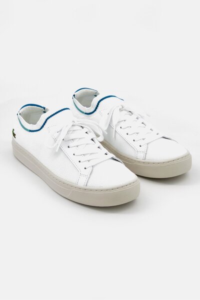 Lacoste Women LA Piquee Lace up Closure Sport Sneaker, White