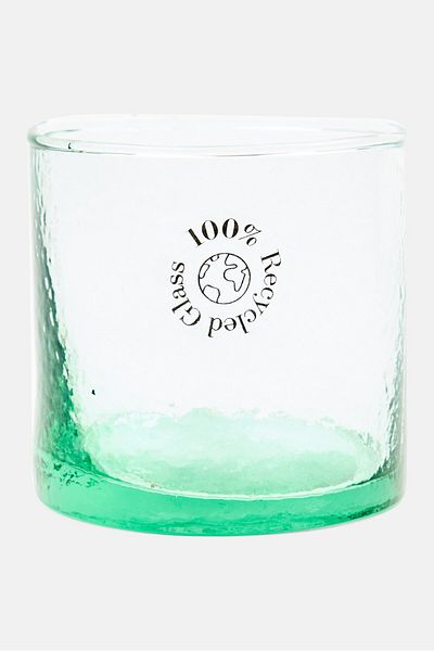Muy Mucho Printed Drinking Glass 390 Ml, Green