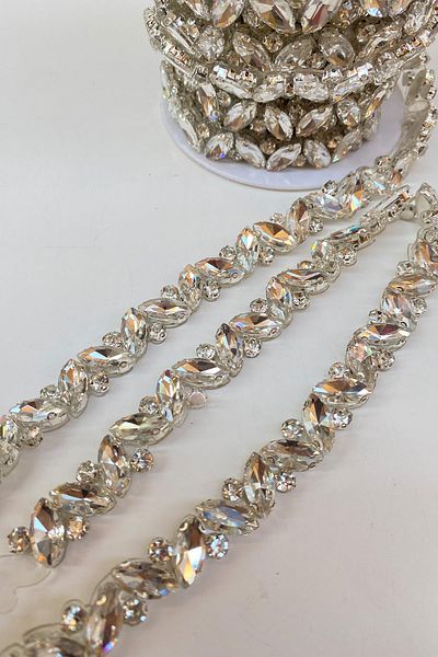 Hayalperest boncuk Iron-On Cased Shuttle Stone Evening Dress Strip Border