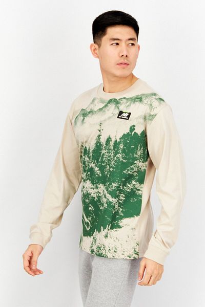 New Balance Men Sportswear Fit Long Sleeve Outdoor Sweatshirt, Tan