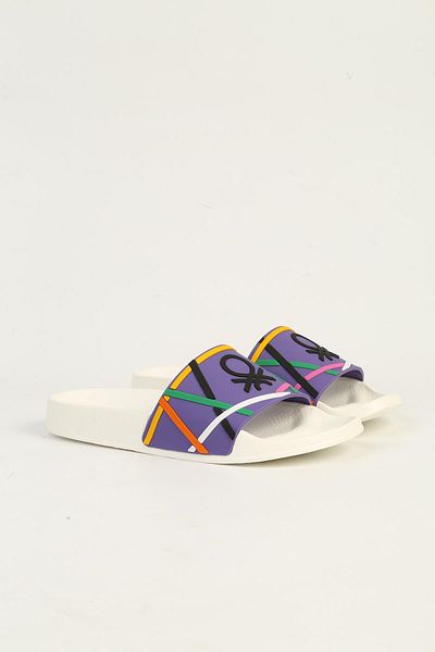 Benetton Purple and White Women's Slippers - Bn-1438