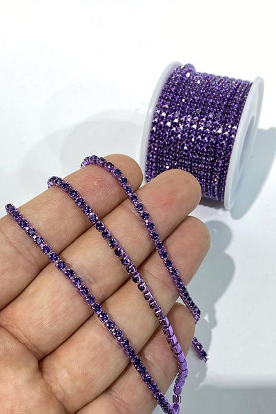 Hayalperest boncuk Purple Beyoğlu Swarosvki Stripe Stone Bead ss12