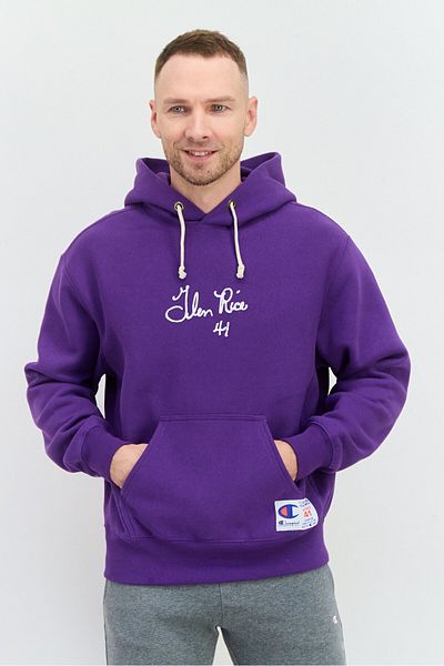Champion Men Sportswear Fit Long Sleeves Hooded Running Sweatshirt, Purple