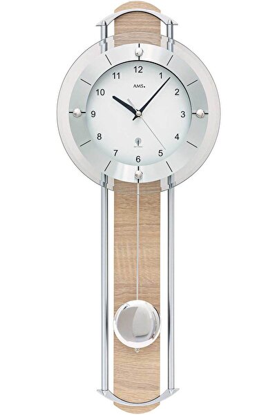 AMS Wall Clock 5305, Quartz, White, Analogue, Modern