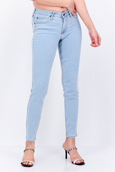 Lee Women Regular Fit Plain Stretchable Straight Leg Denim, Blue