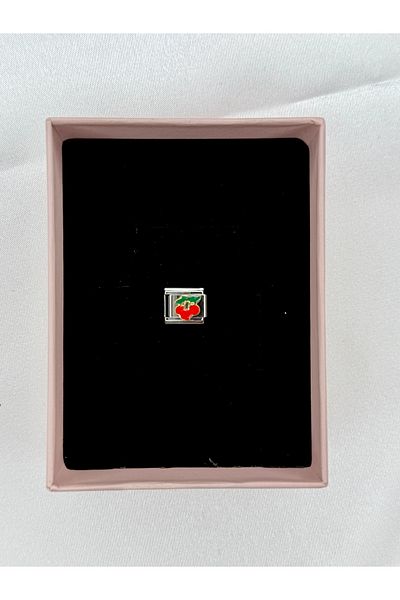 Snartun Cherry Figured Steel Charm I - Italian Steel Bracelet Charm