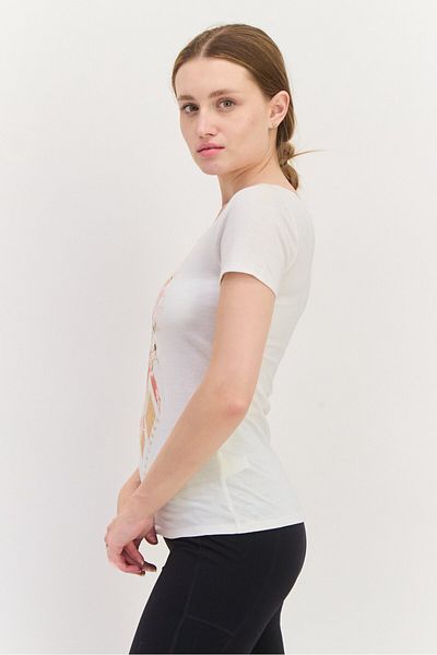 SKECHERS Women Sportswear Fit Short Sleeve Outdoor Top, White Combo