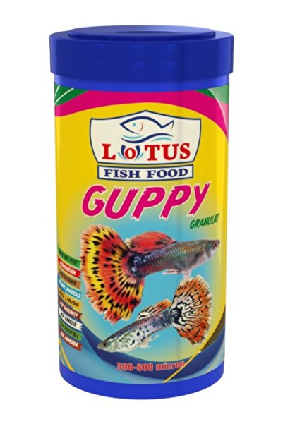 Lotus Guppy Granulat 250 ml Bitkisel Protein Karışık Lepistes Moli Tetrazon K...