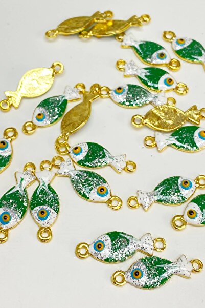 Hayalperest boncuk Μενταγιόν σε σχήμα πράσινου ψαριού με χάντρες του κακού μα...