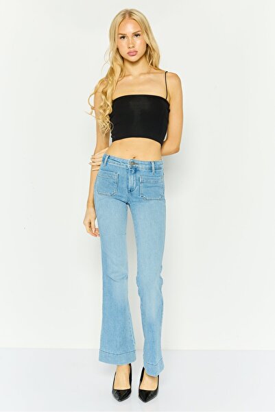 WRANGLER Women Slim Fit Washed Wide Leg Jeans, Blue