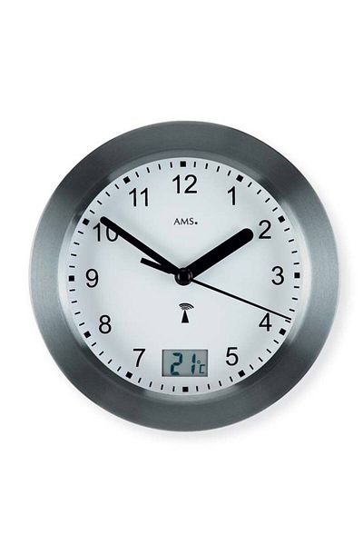 AMS Wall Clock 5925, Quartz, White, Analogue, Modern