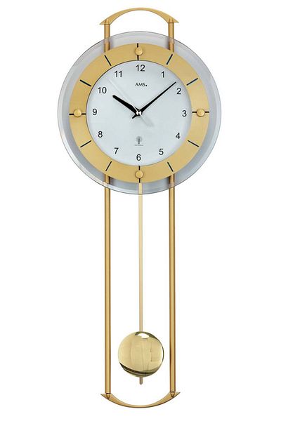 AMS Wall Clock 5255, Quartz, White, Analogue, Modern