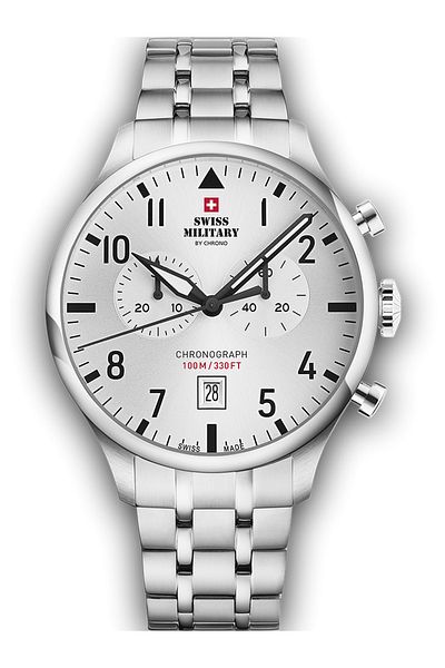 Swiss Military SM34098.02 Vintage Chronograph Mens Watch 43mm 10ATM
