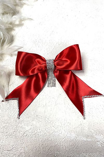 Hayalperest boncuk Accesoriu clemă de păr cu fundă roșie cu bijuterii cu design special