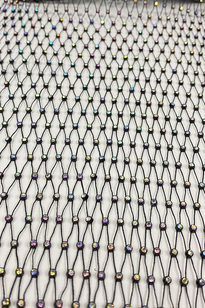 Hayalperest boncuk Janjanlı Lycra Flexible Stone Mesh Ribbon