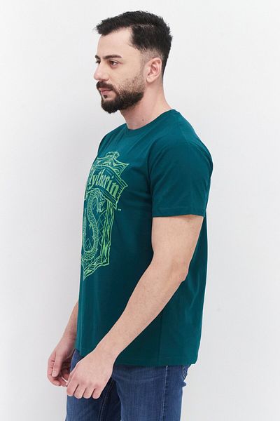 Harry Potter Men Crew Neck Short Sleeves Graphic Printed T-shirt, Green